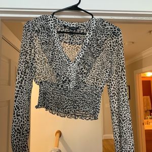 Zara animal print crop top